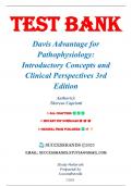 Test Bank for Davis Advantage for Pathophysiology&colon; Introductory Concepts and Clinical Perspectives 3rd Edition by Capriotti&comma; 9781719648592 &lpar;All Chapters 1-47&rpar;