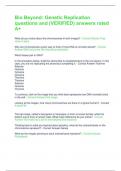 Bio Beyond&colon; Genetic Replication questions and &lpar;VERIFIED&rpar; answers rated A