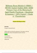 Midterm Exam Module 1 & 2&colon; NR601 &sol; NR-601 &lpar;Latest 2025 &sol; 2026 Updates STUDY BUNDLE WITH COMPLETE SOLUTIONS&rpar; Primary Care of the Maturing & Aged Family Practicum &vert; Questions and Answers &vert; 100&percnt; Correct &vert; Grade A - Chamberlain