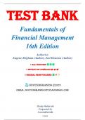Test Bank for Fundamentals of Financial Management&comma; 16th Edition by Brigham&comma; 9780357517574 &lpar;Covering Chapters 1-21&rpar;