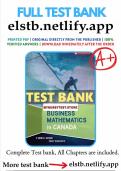 Test Bank For Business Mathematics in Canada 9Th Edition By Jerome