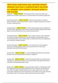 CRMP EXAM QUESTIONS AND ANSWERS NEWEST UPDATED 2024&sol;2025 A COMPLETE BEST SOLUTION ALL ANSWERS 100&percnt; CORRECT DETAILED RATED A&plus; FOR SUCCESS