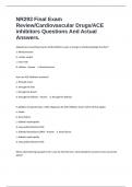 NR293 Final Exam Review&sol;Cardiovascular Drugs&sol;ACE inhibitors Questions And Actual Answers&period;