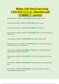 Biology 1201    Bundled Exam Questions and CORRECT Answers