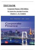Test Bank for Corporate Finance (13th Edition) by Ross & Westerfield | Verified Chapters 1–21 | Latest Version