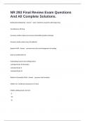 NR 293 Final Review Exam Questions And All Complete Solutions&period;