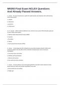 NR293 Final Exam NCLEX Questions And Already Passed Answers&period;