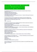 HUMAN TRAFFICKING &lpar;ECHELON&rpar; NURSING CE EXAM REVIEW QUESTIONS AND ANSWERS