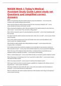 MA500 Week 1 Today's Medical Assistant Study Guide Latest study set Questions and simplified correct Answers