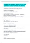 Google Certification Level 2 Exam Prep QUESTIONS & ANSWERS&lpar;RATED A&plus;&rpar;