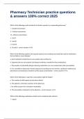 Pharmacy Technician practice questions & answers 100&percnt; correct 2025