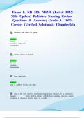 Exam 1&colon; NR 328&sol; NR328 &lpar;Latest 2025&sol; 2026 Update&rpar; Pediatric Nursing Review &vert; Questions & Answers&vert; Grade A&vert; 100&percnt; Correct &lpar;Verified Solutions&rpar;- Chamberlain