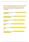 POPULATION HEALTH CREATING A CULTURE OF WELLNESS 3RD EDITION NASH LATEST 2025-2026 EXAM UPDATE QUESTIONS AND ANSWERS