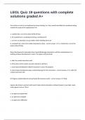 LEGL Quiz 19 questions with complete solutions graded A&plus;