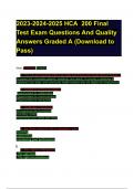 2023-2024-2025 HCA 200 Final Test Exam Questions And Quality Answers Graded A &lpar;Download to Pass