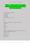 PH3114 - Clinical nutrition &lpar;parenteral nutrition&rpar; Exam Questions And Answers 100&percnt; Guaranteed Pass