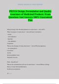 PH3114 Design&comma; Formulation and Quality Assurance of Medicinal Products&period; Exam Questions And Answers 100&percnt; Guaranteed Pass