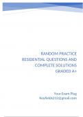 Random Practice Residential Questions and Complete Solutions Graded A&plus;