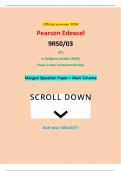 Official summer 2024 Pearson Edexcel 9RS0&sol;03 GCE In Religious Studies &lpar;9RS0&rpar; Paper 3 New Testament Studies Merged Question Paper &plus; Mark Scheme