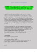 CCIM - Exam Questions And Answers 100&percnt; Guaranteed Pass&period; Long Answers &lpar;4-5 min&rpar;