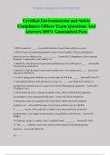 Certified Environmental and Safety Compliance Officer Exam Questions And Answers 100&percnt; Guaranteed Pass&period;