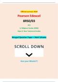Official summer 2024 Pearson Edexcel 8RS0&sol;03 GCE In Religious Studies &lpar;8RS0&rpar; Paper 3&colon; New Testament Studies Merged Question Paper &plus; Mark Scheme