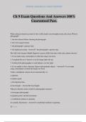 Ch 9 Exam Questions And Answers 100&percnt; Guaranteed Pass&period;