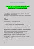 CHN 1 LECTURE Exam Questions And Answers 100&percnt; Guaranteed Pass&period;