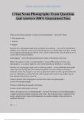 Crime Scene Photography Exam Questions And Answers 100&percnt; Guaranteed Pass&period;
