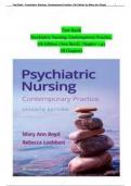 Test Bank for Psychiatric Nursing&colon; Contemporary Practice 7th Edition &lpar;LWW&comma; 2021&rpar; by Boyd and Luebbert&comma; Isbn no&semi; 9781975161187&comma; all 43 Chapters Covered