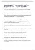Louisiana DMV Learner's Permit Test Questions And Answers Rated A&plus;&period;