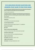 RCIS &lpar;2024&sol;2025&rpar; REVISED QUESTIONS AND  ANSWERS STUDY GUIDE TO PASS YOUR EXAM&period;