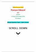 Official Summer 2024 Pearson Edexcel GCSE 1DT0&sol;1D In Design & Technology &lpar;1DT0&rpar; 1D&colon; Systems Merged Question Paper &plus; Mark Scheme