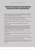 Oregon Cosmetology Law Exam Questions And Answers 100&percnt; Guaranteed Pass&period;