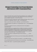 Oregon Cosmetology Law Exam Questions And Answers 100&percnt; Guaranteed Pass&period;