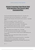 Oregon Cosmetology State Board- Hair Exam Questions And Answers 100&percnt; Guaranteed Pass&period;