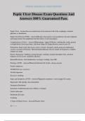 Peptic Ulcer Disease Exam Questions And Answers 100&percnt; Guaranteed Pass&period;