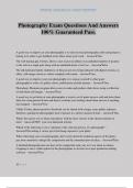 Photography Exam Questions And Answers 100&percnt; Guaranteed Pass&period;