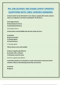 PEL 238 &lpar;SCHOOL SW&rpar; EXAM LATEST UPDATED  QUESTIONS WITH 100&percnt; VERIFIED ANSWERS