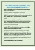 PEL 238 &lpar;SCHOOL SW&rpar; PSYCHOLOGY STUDY  QUESTIONS AND ANSWERS RATED A&period;