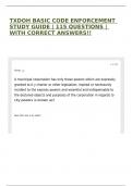TXDOH BASIC CODE ENFORCEMENT STUDY GUIDE &vert; 115 QUESTIONS &vert; WITH CORRECT ANSWERS&excl;&excl;