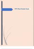 NYS Real Estate Exam Questions and  Answers 100&percnt; Pass &vert; Rated A&plus;