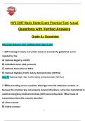 NYS EMT-Basic State Exam Practice Test Actual 2025 &sol; 2026  Questions ẇith Verified Ansẇers Grade A&plus; Guarantee