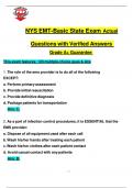 NYS EMT-Basic State Exam Actual 2025 &sol; 2026  Questions with Verified Answers Grade A&plus; Guarantee