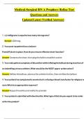 Medical-Surgical RN A Prophecy Relias Test 2025&comma; Answered Correctly & Verified Questions & Answers 2025 &sol; 2026 COMPLETE FREQUENTLY MOST TESTED QUESTIONS WITH COMPLETE SOLUTION &sol;GET IT 100&percnt; ACCURATE&excl;&lpar;Graded A&plus;&rpar;