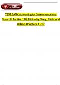TEST BANK For Accounting for Governmental and Nonprofit Entities 19th Edition by Neely&comma; Reck&comma; Lowensohn and Wilson All 1-17 Chapters Covered &comma;Latest Edition
