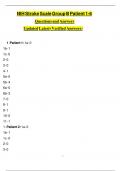 NIH Stroke Scale Group B Patient 1-6 Answer key Updated 2025&sol;2026 COMPLETE FREQUENTLY MOST TESTED QUESTIONS WITH COMPLETE SOLUTION &sol;GET IT 100&percnt; ACCURATE&excl;&lpar;Graded A&plus;&rpar;