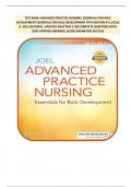 TEST BANK&minus;ADVANCED PRACTICE NURSING&colon; ESSENTIALS FOR ROLE DEVELOPMENT ESSENTIALS FOR ROLE DEVELOPMENT FIFTH EDITION BY LUCILLE A&period; JOEL &lpar;AUTHOR&rpar; &minus;UPDATED CHAPTERS 1-30&vert;COMPLETE QUESTIONS WITH 100&percnt; VERIFIED ANSWERS&vert; GUIDE GARANTEED SUCCESS