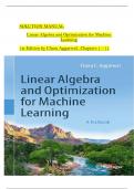 Solution Manual for Linear Algebra and Optimization for Machine Learning 1st Edition by Charu Aggarwal&comma; All 11 Chapters Covered&comma; Verified Latest Edition