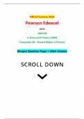Official Summer 2024 Pearson Edexcel GCSE 1DR0&sol;3B In Drama and Theatre &lpar;1DR0&rpar; Component 3B &ndash; Theatre Makers in Practice Merged Question Paper &plus; Mark Scheme
